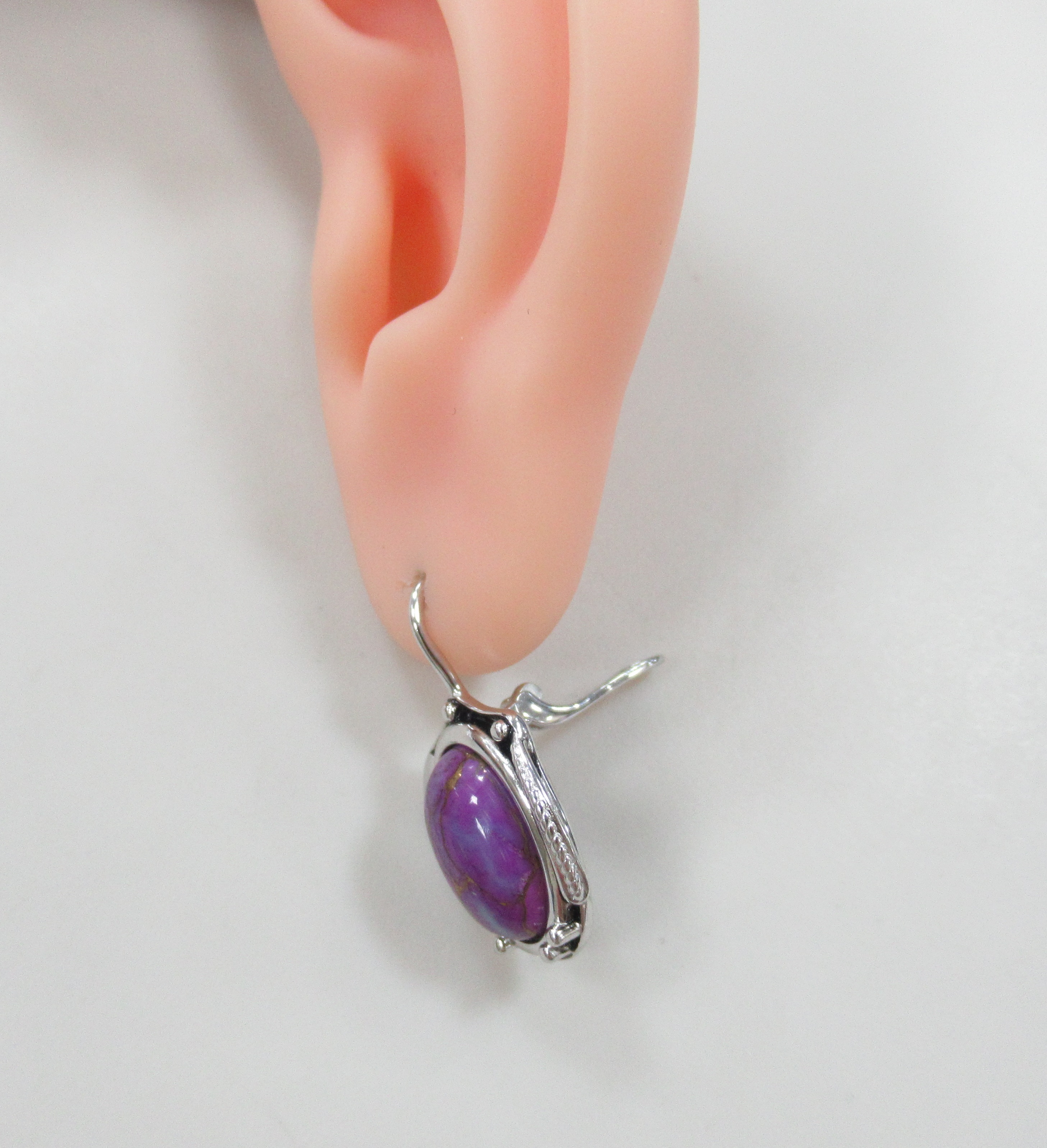 Серебряные серьги с бирюзой Мохаве